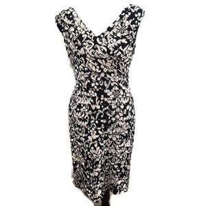 Adrianna Papell Shutter Plead Sheath Dress Size 12